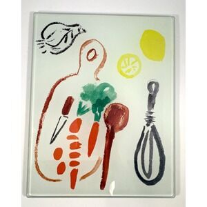 kate spade Colorful Kitchen Tool & Veggies Glass Art Print